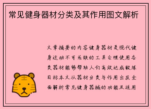 常见健身器材分类及其作用图文解析